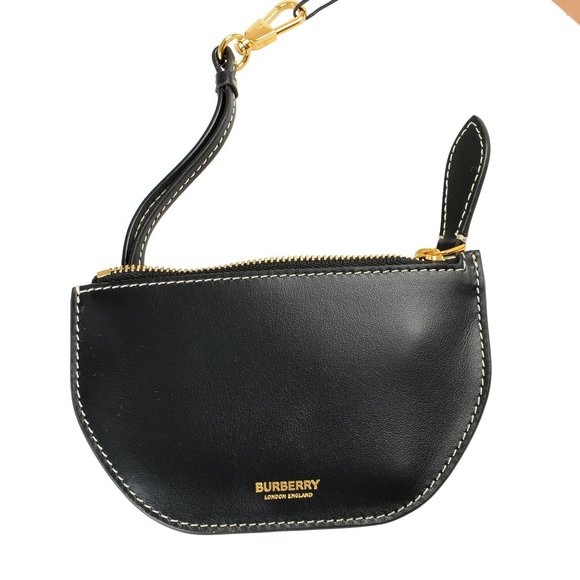 Burberry Unisex "Olympia Zip" Black Leather Zipped Keychain Wallet - Picture 4 of 6